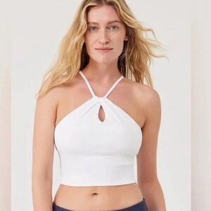 NWT Outdoor Voices White Halter Neck Women Top
